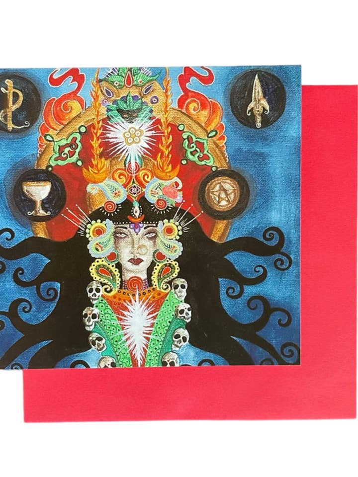 Carte de vœux déesse Kali Pouvoir mystique & Transformation 5 pour la vente par Art by Diana Comstock