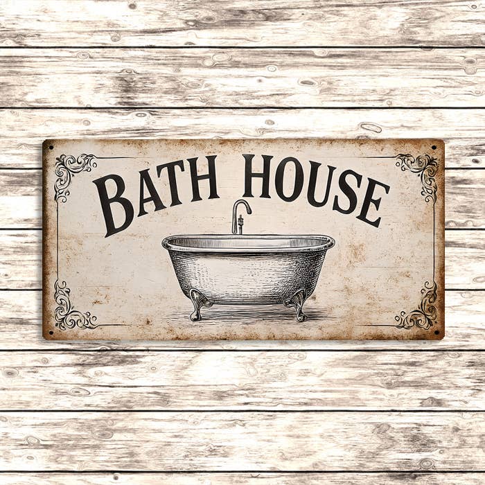 Cartel de Metal de Casa de Baños Vintage – Decoración de Pared de Baño Rústica para venta al por mayor de The British Metal Signs Company