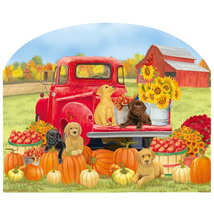 Fall Puppies Acrylic Art Sign for wholesale by Briarwood Lane