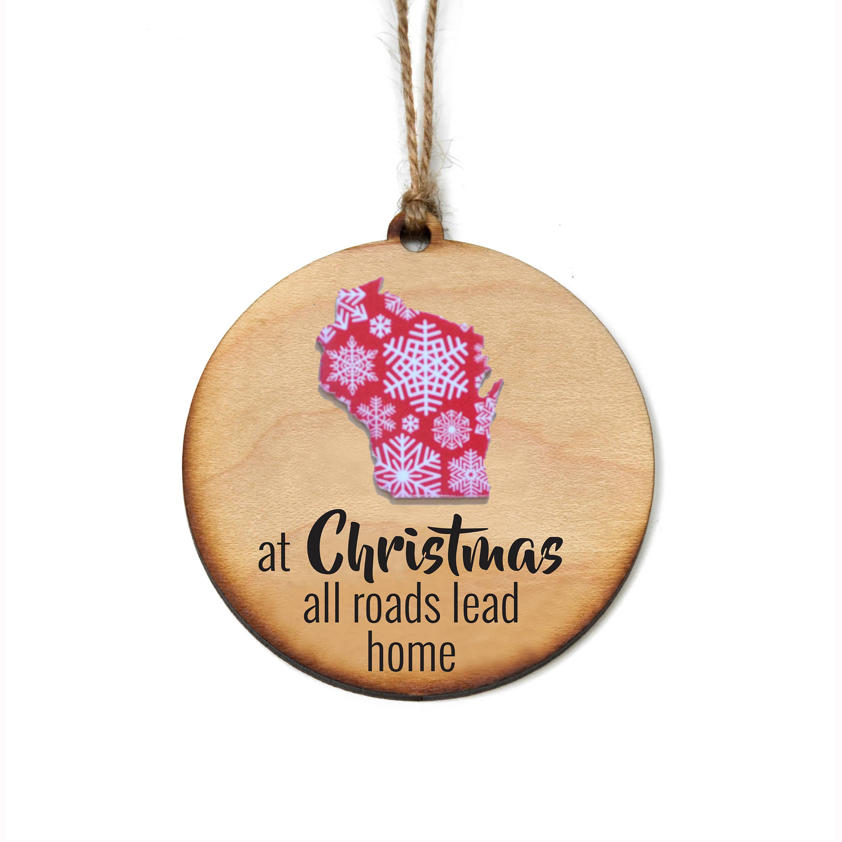 Driftless Studios - Wholesale Ornament - Christmas Ornaments - All Roads Lead Home State