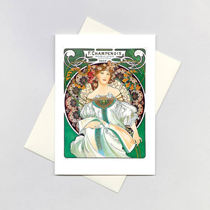 RĂŞverie - Alphonse Mucha Card for wholesale by Laughing Elephant