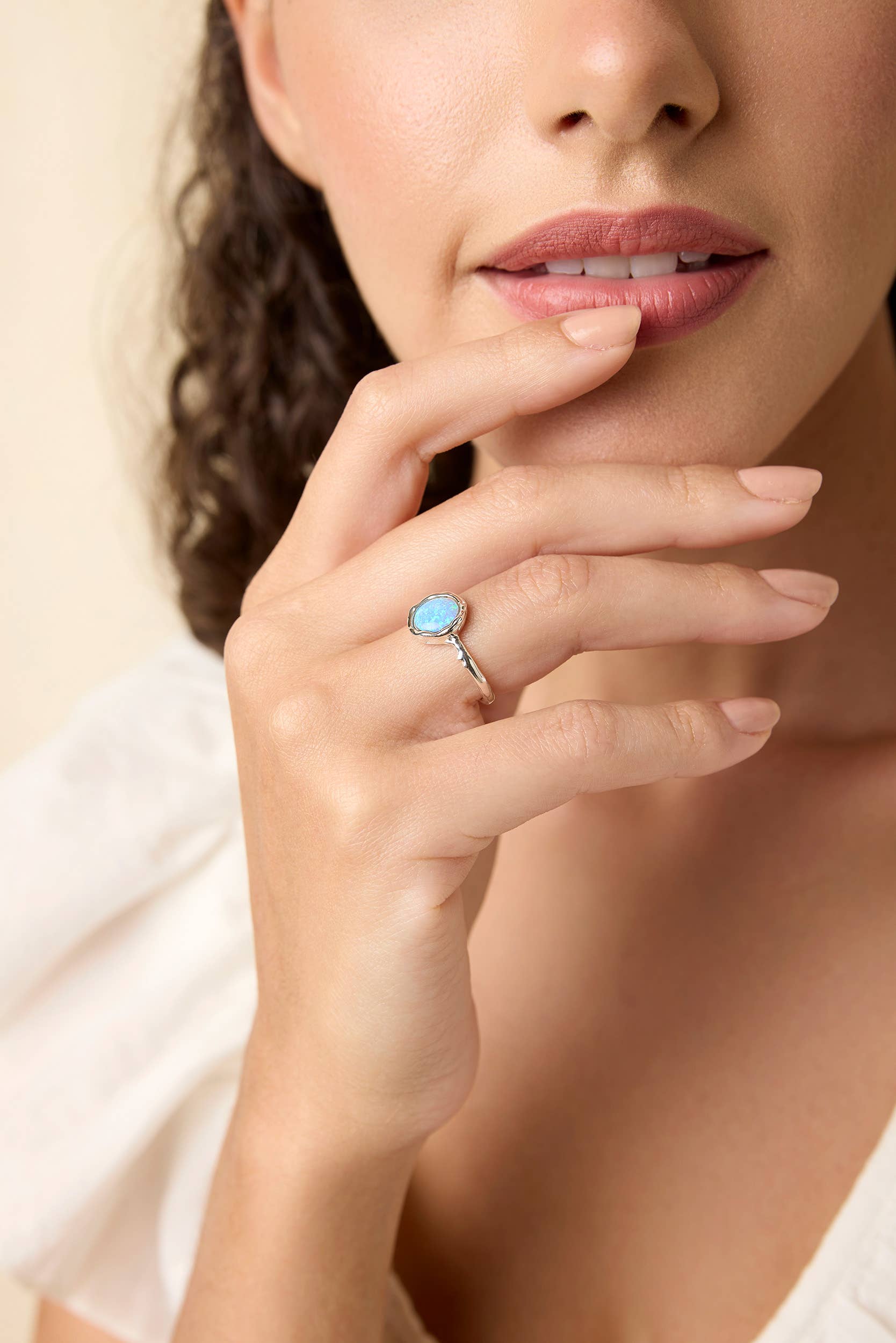 Banyan Jewellery – wholesale Single stone/solitaire ring – Handmade Sterling Silver Blue Opalite Solitaire Ring6