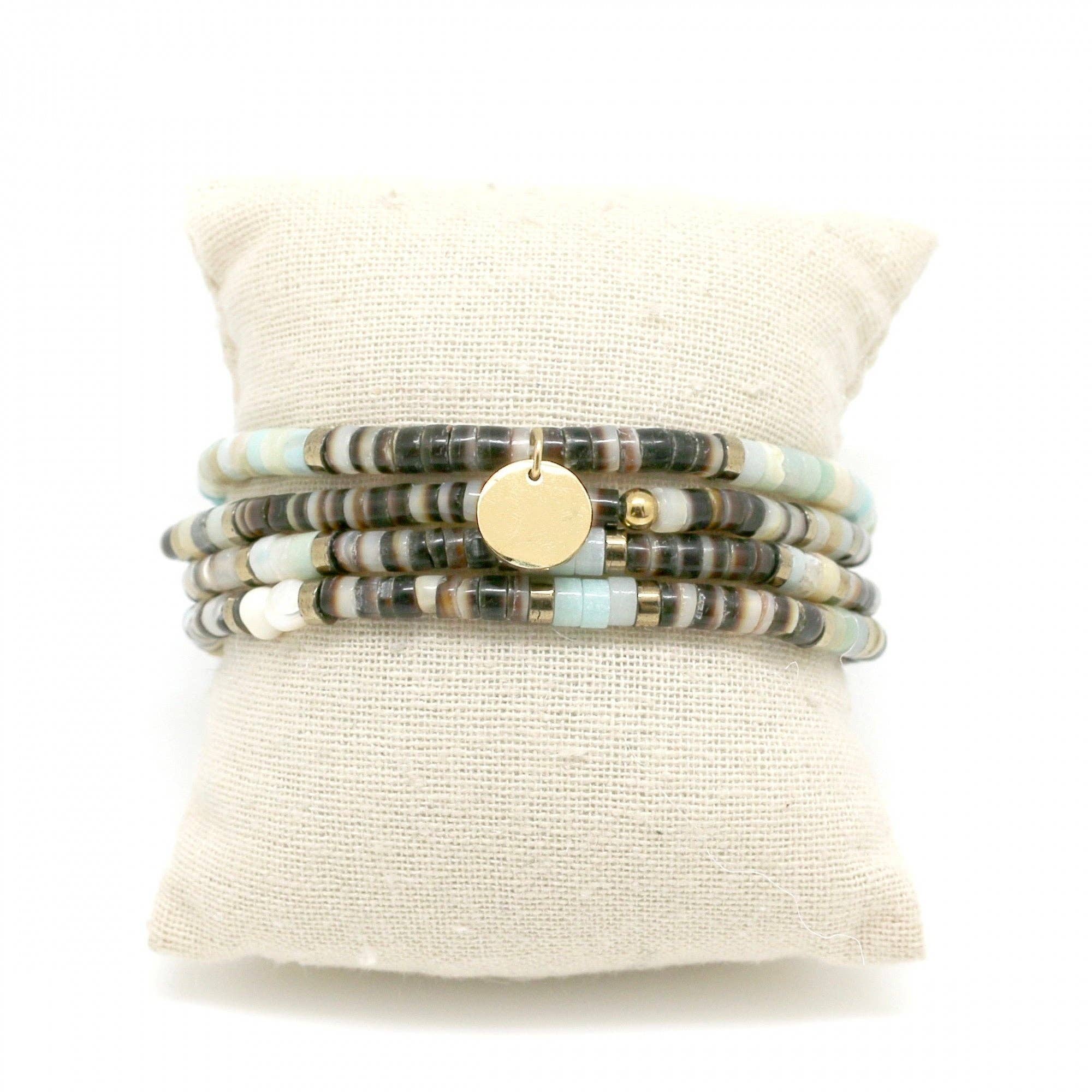 LIZOU - Vendita all'ingrosso Bracciale con perline - Bracciale Elastico con Pietre Semipreziose -Collezione French Flair- B1-2092