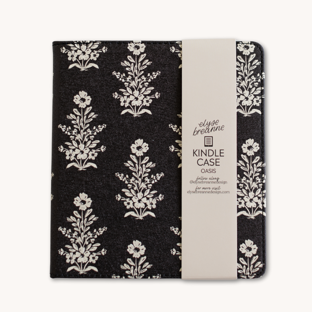 Elyse Breanne Design - Venta al por mayor Funda de portátil/tableta - Mujer - Funda para Kindle Midnight Damask | Amante de los libros y la lectura2
