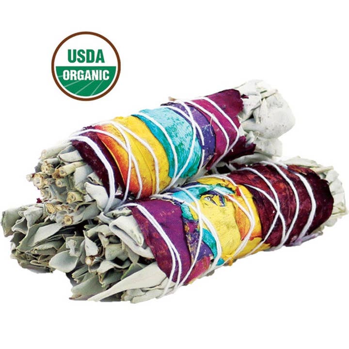Rose Petal White Sage Smudge Stick (4 in.) for wholesale by Designs by Deekay Inc.