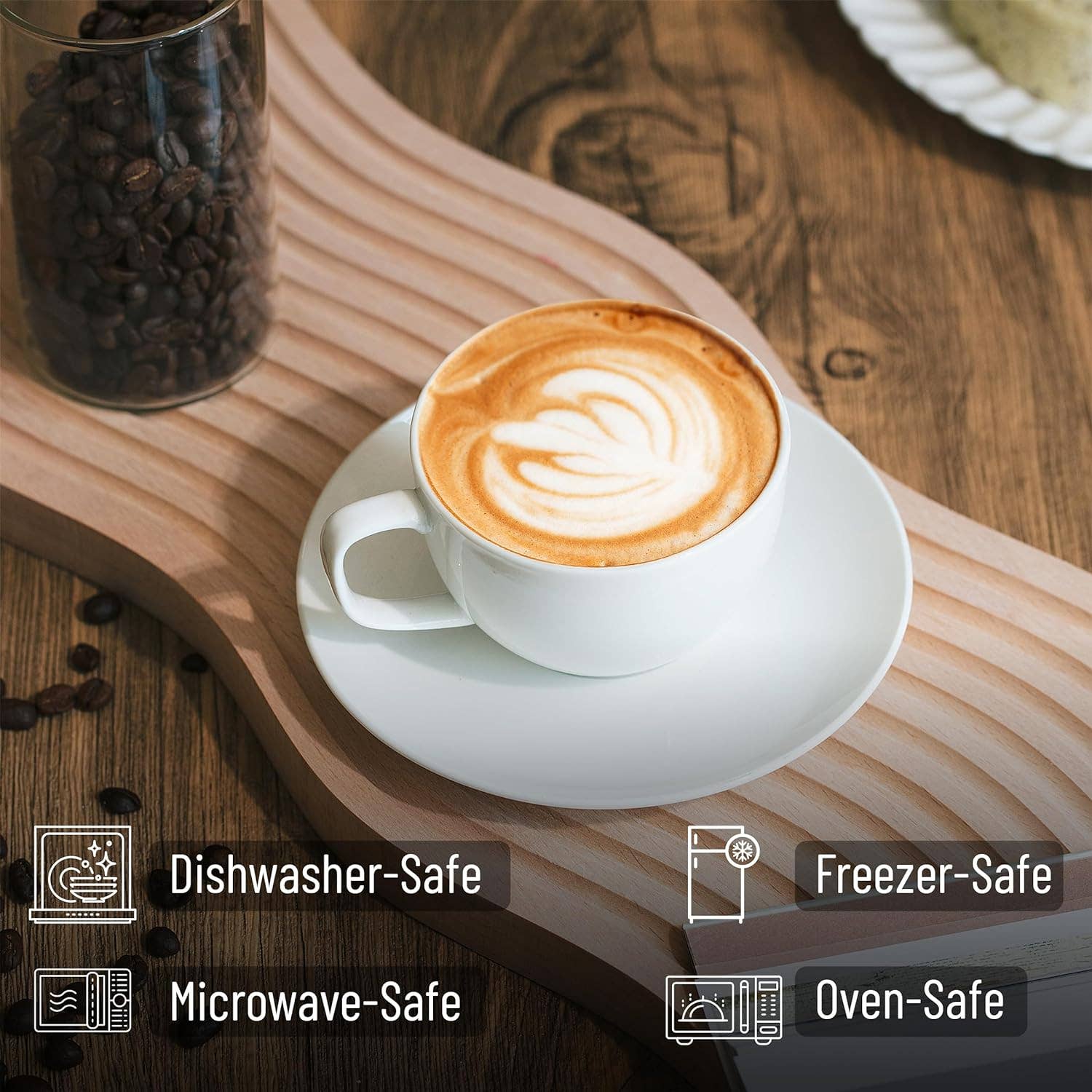 Brew To A Tea - Wholesale Theeservies - BTaT Elegante Witte Theekopjes Set van 6 - 6oz Porselein2