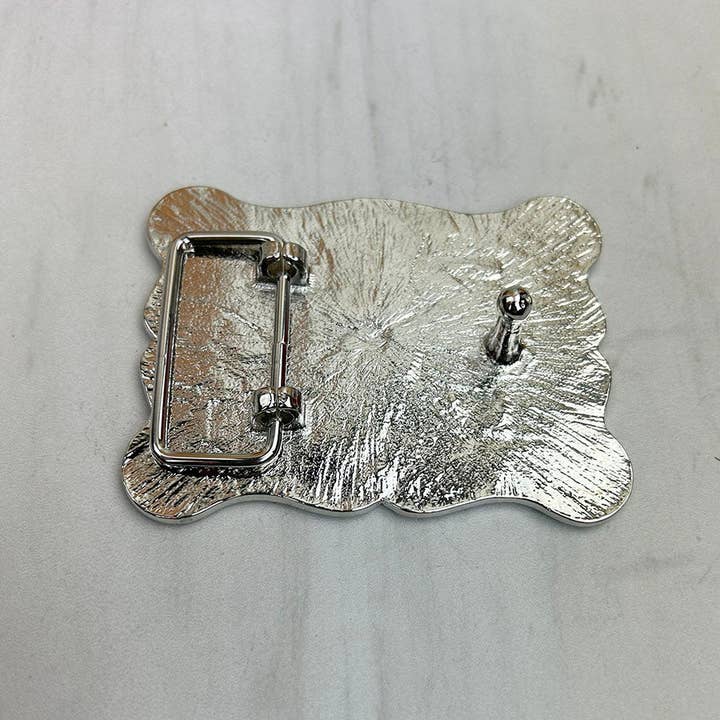 Western Elite Jewelry - Wholesale Belt buckle – Women’s - BLT250120-01 Silver metal with clear AB crystal REDEO Belt Buckle1