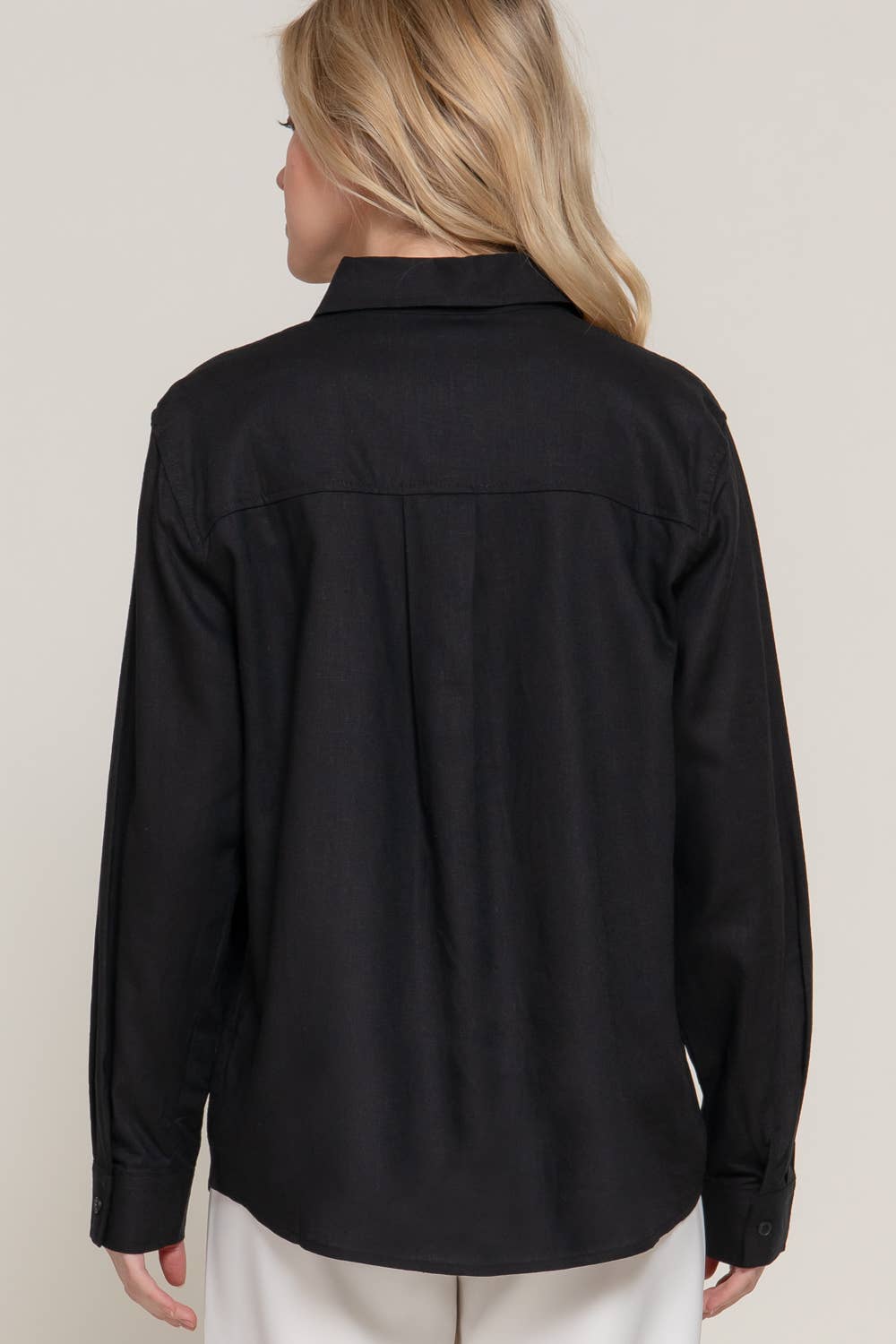 Active Basic | Active USA - Wholesale Button Down Shirt - Women's - Long Sleeve Linen Blend Shirt18