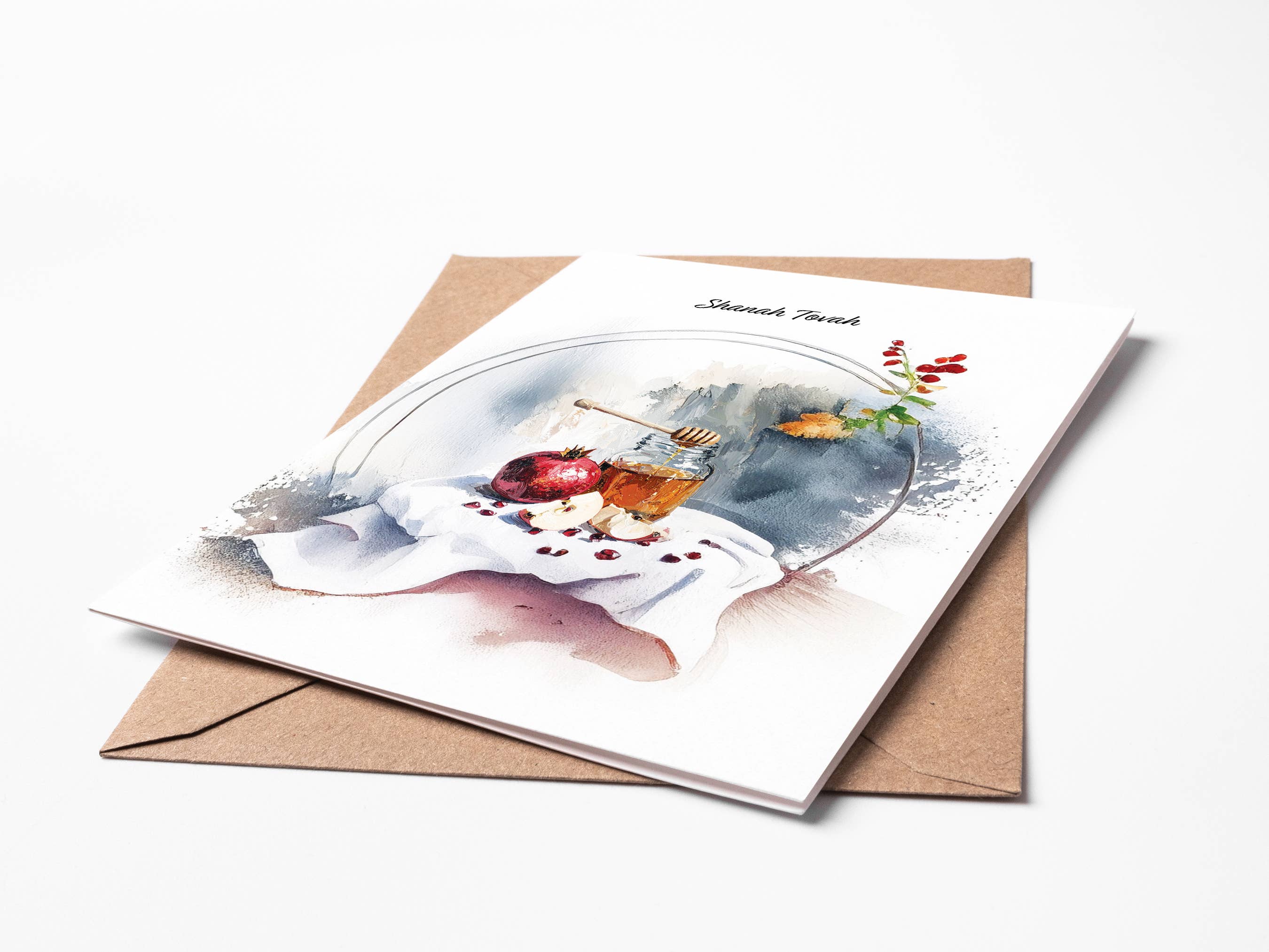 Oakwind Hollow – wholesale Rosh Hashanah card – Rosh Hashanah Still Life Greeting Card RH04 Shanah Tovah3