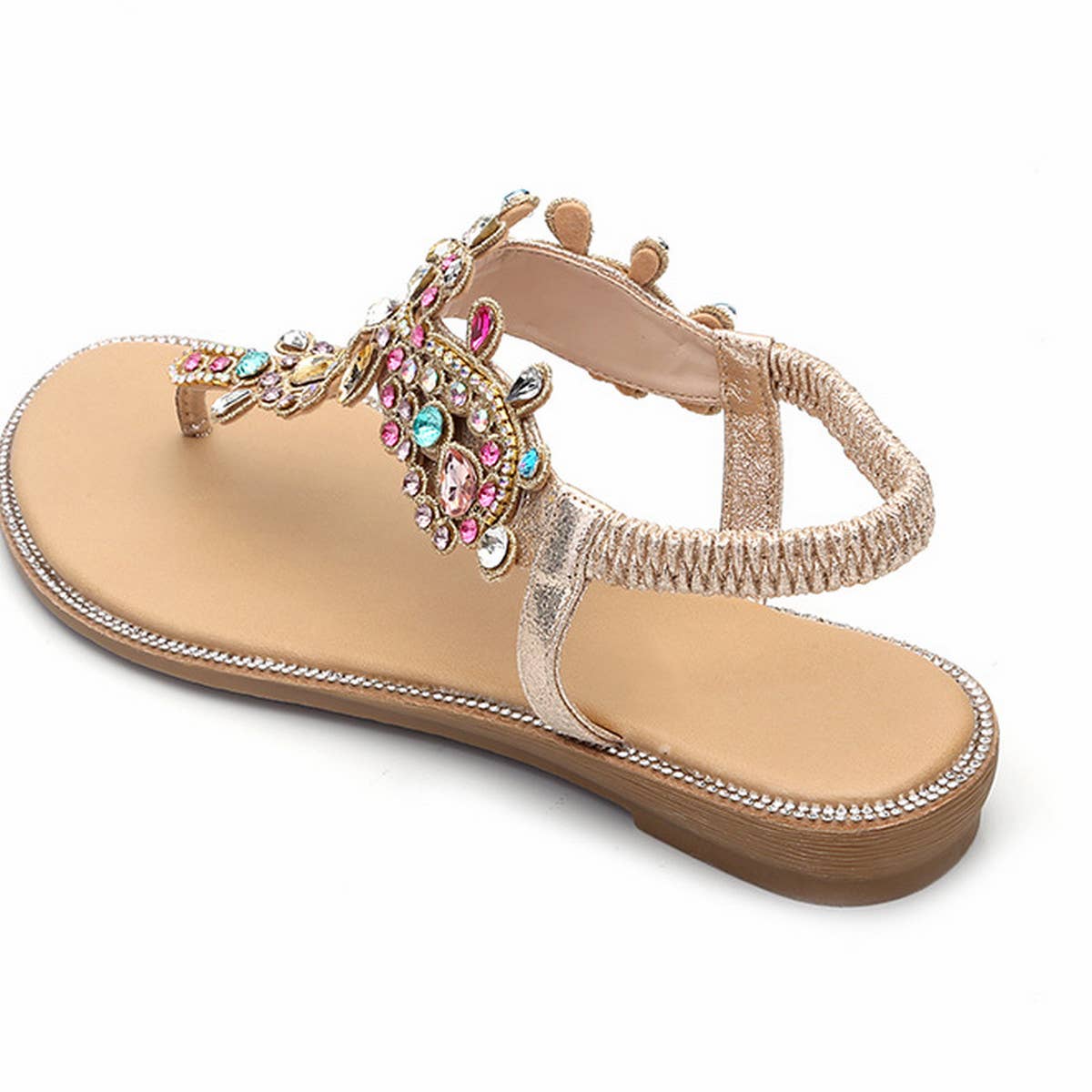 KHAKI NEW COLOR DIAMOND BEACH ROUND TOE FLAT SHOES_CWSHS0650 for wholesale on Faire7
