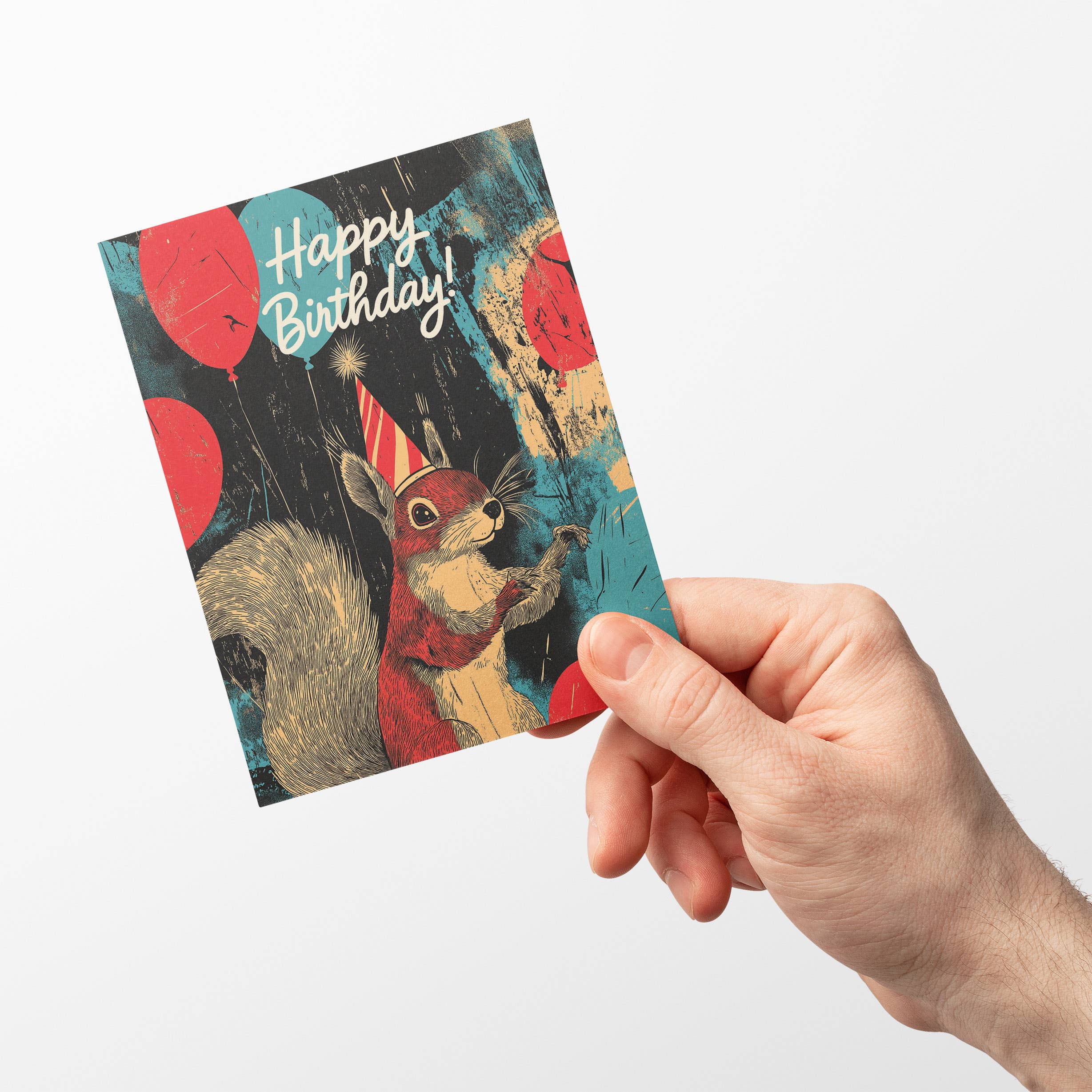 Paper Slam - Wholesale Birthday Card - A squirrelly birthday - A2 greeting card2