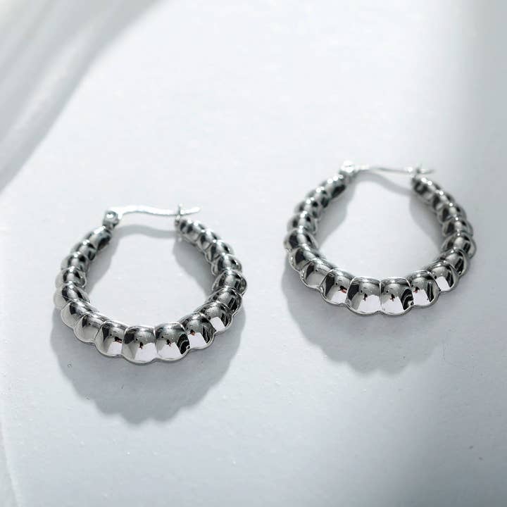 ANYA 72201S Croissant Hoops Silver for wholesale by HACKNEY NINE