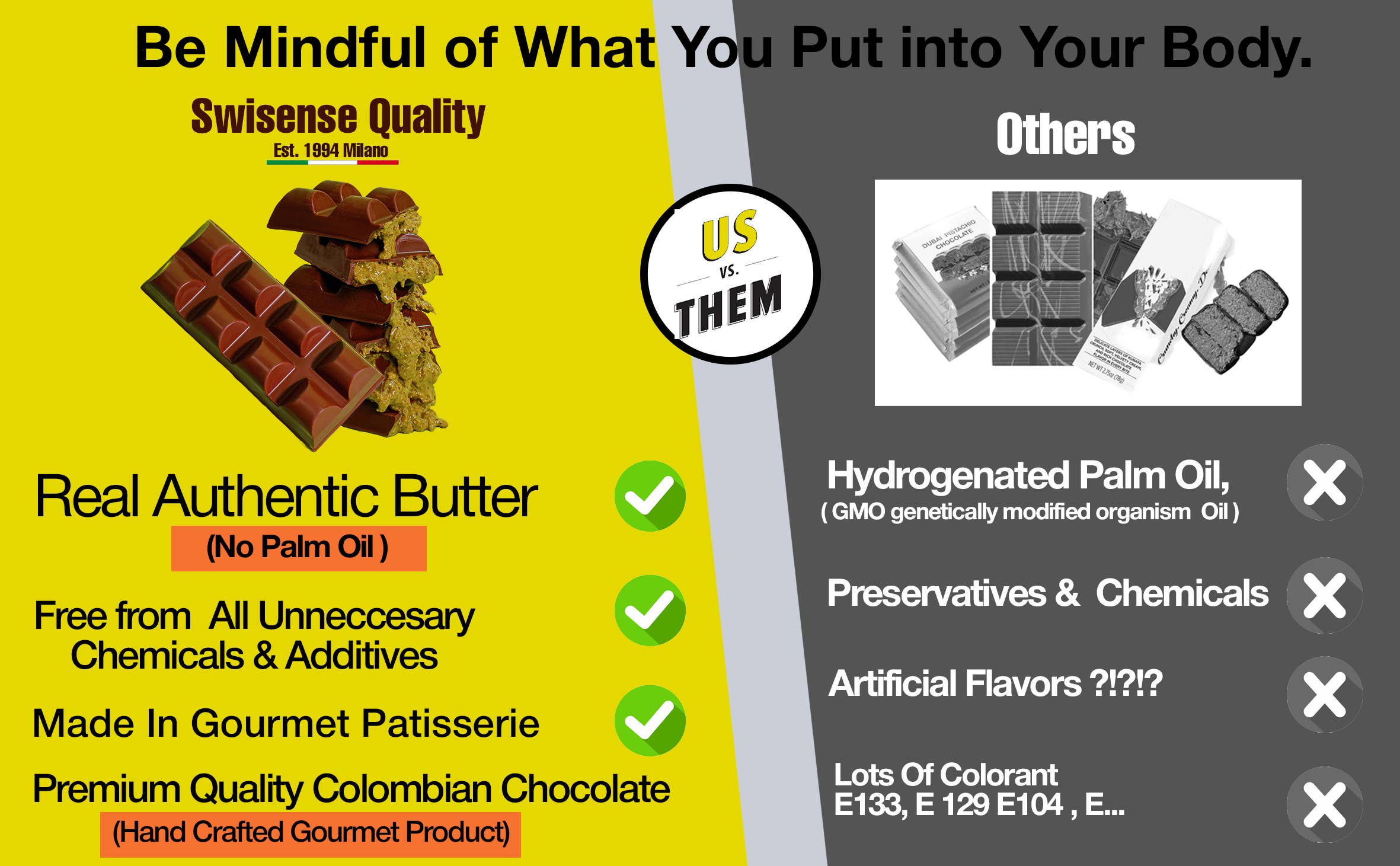 Swisense - Wholesale Chocolate Bar - Premium Dubai Kunafa Pistachio Chocolate Bar -4oz- 9