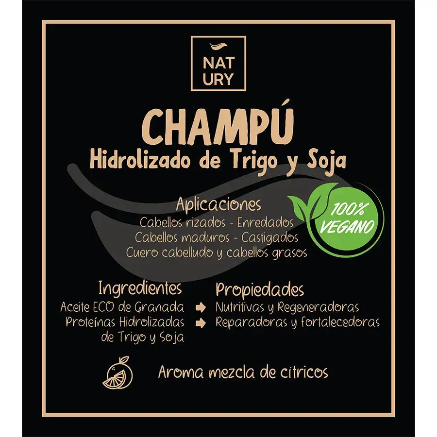 Natury Greencare - Wholesale Hair Shampoo - Natural Shampoo with Hydrolyzed Wheat and Soy Natury 15L1