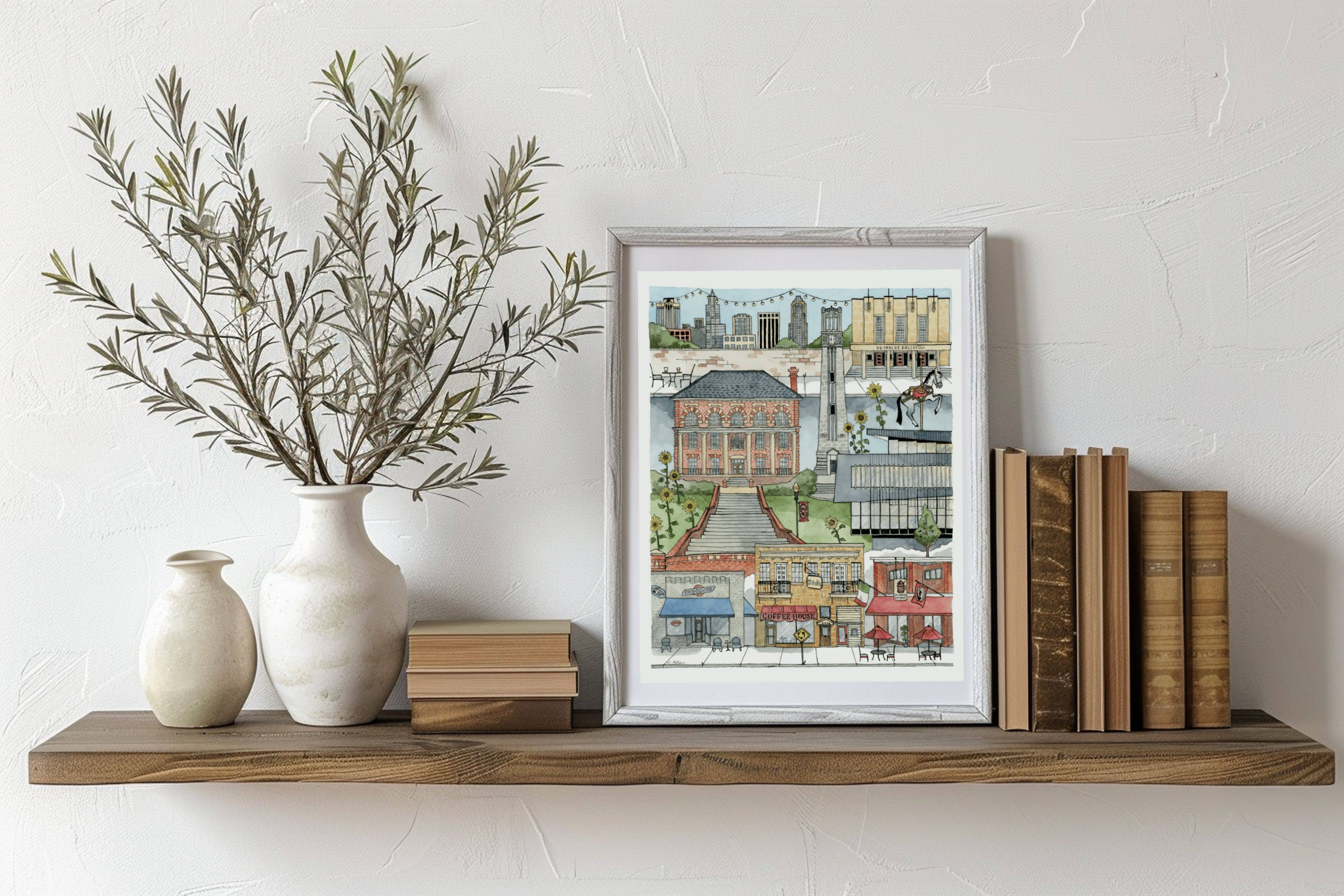 Papermill Creative - Wholesale Art Print - NC State, Raleigh North Carolina watercolor art print2