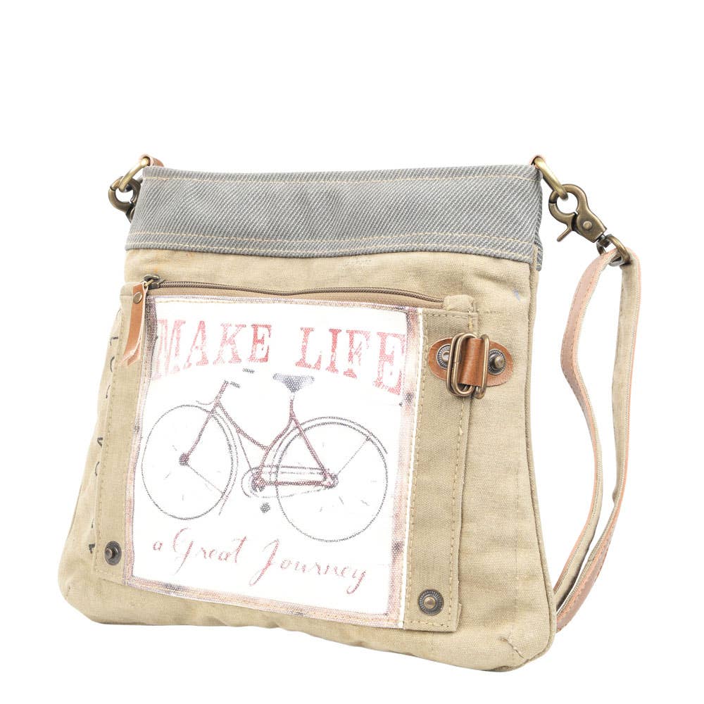 Clea Ray Canvas Bags & Clothing - Vente Sac à bandoulière – femme - Sac à bandoulière Make Life A Journey1