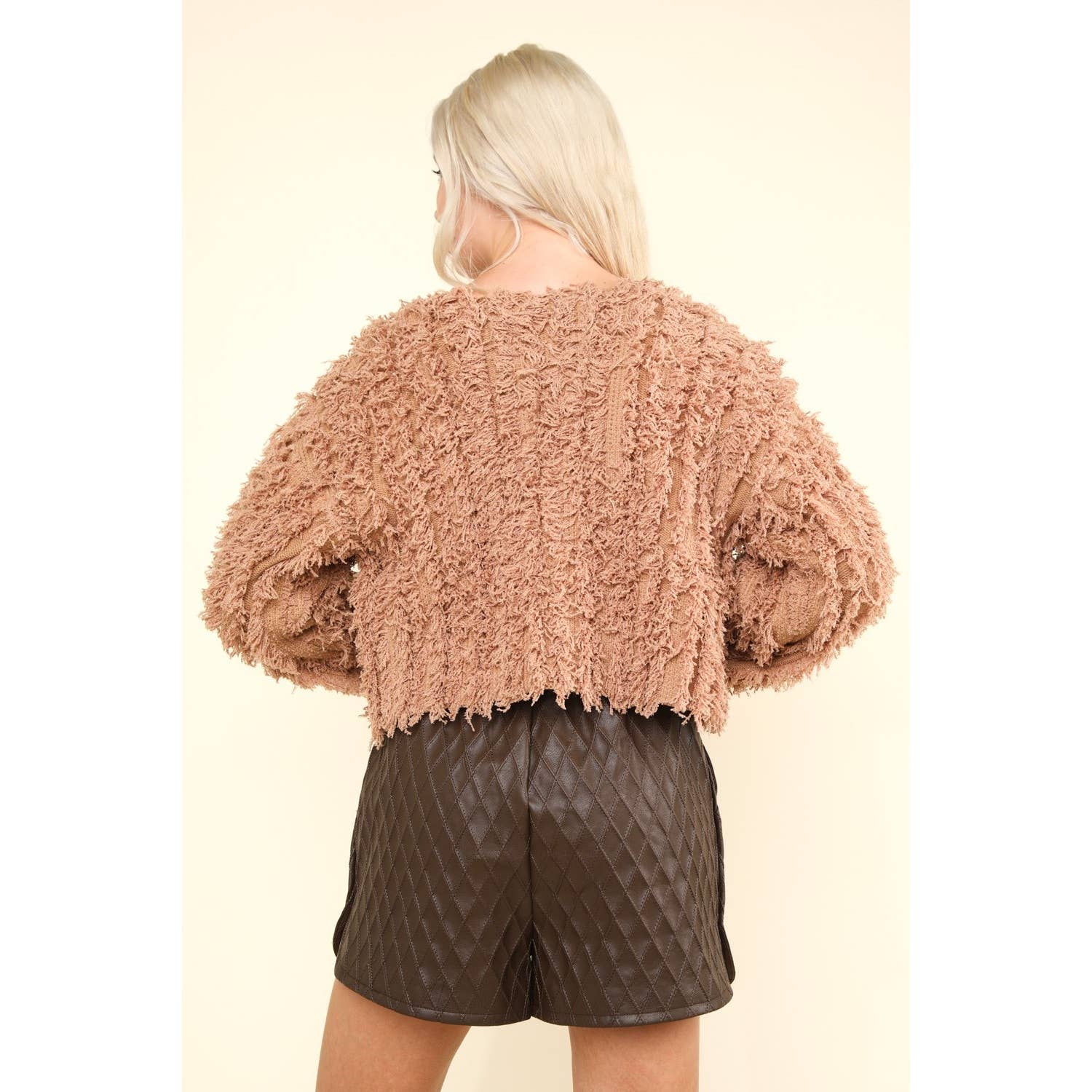 Apolline - Vente Cardigan – femme - Veste de vacances en tricot de laine Shaggy Soft Shaggy10