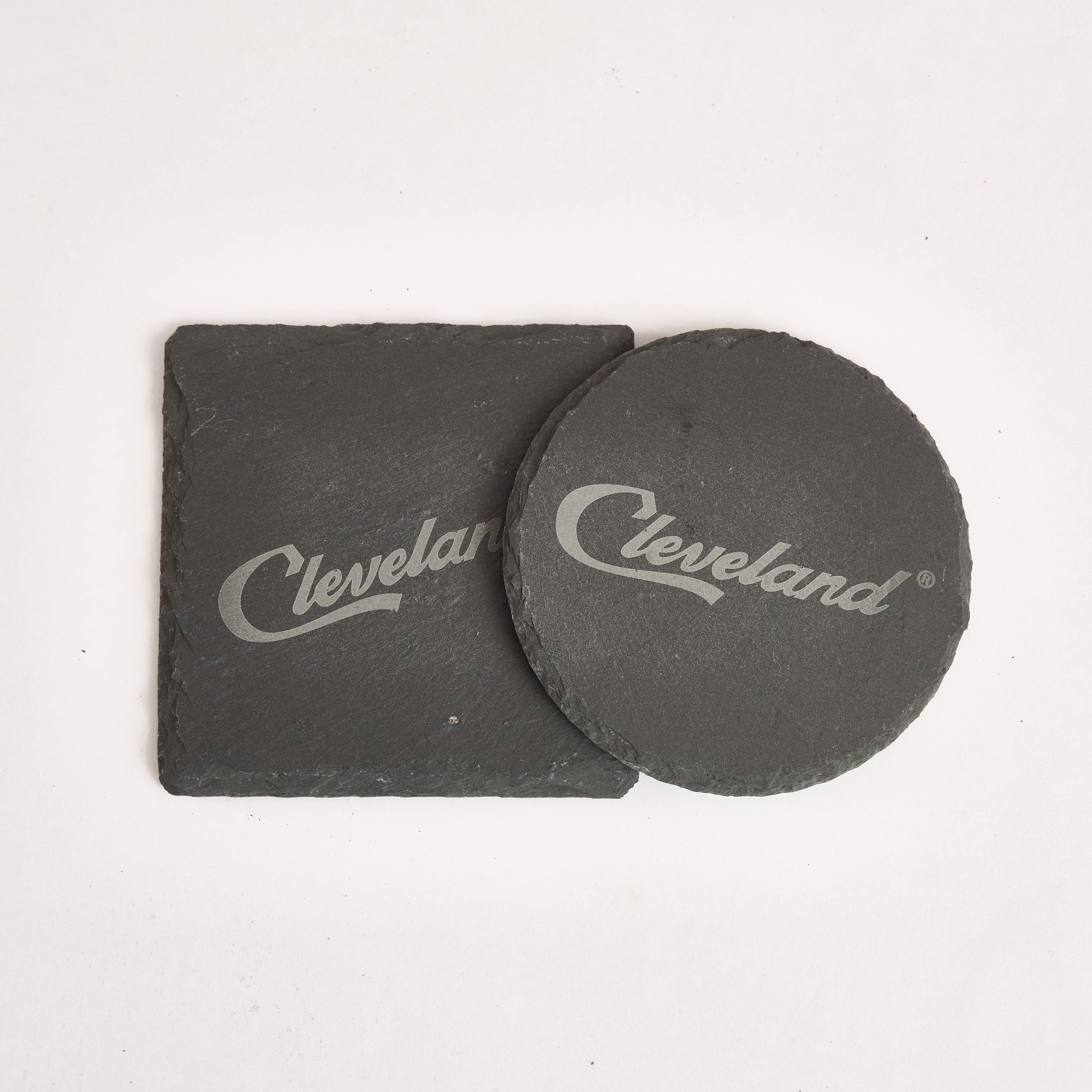 Sparkle Being – wholesale Coasters – Cleveland Slate Coaster – 4-Inch Engraved Drink Coaster | Round or Square Natural Stone | Cleveland Souvenir Gift3