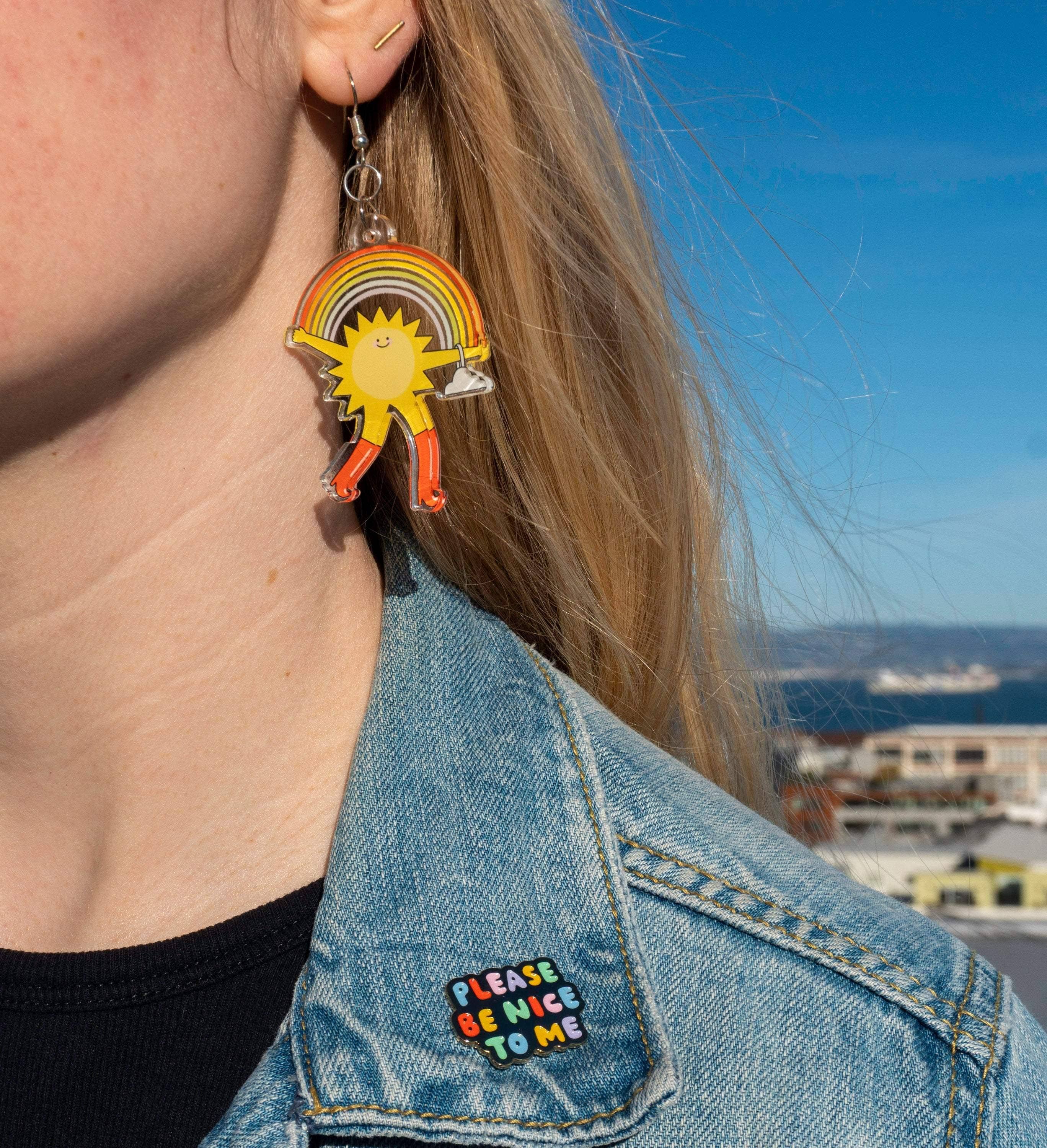 The Peach Fuzz - Wholesale Lapel Pin/Button - Please Be Nice To Me Enamel Pin2