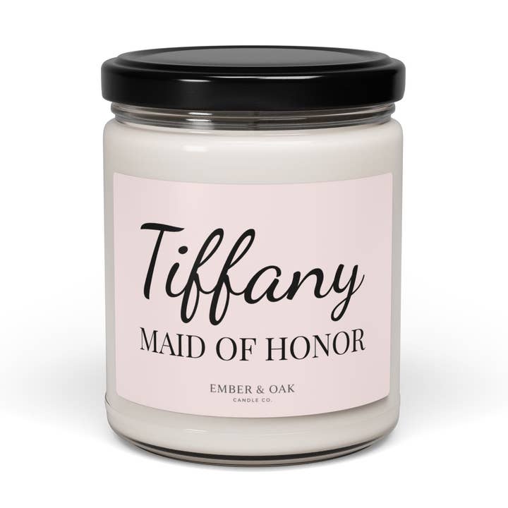 Personalized Bridesmaid Candle, Custom Bridesmaid Gifts, Bridesmaid Proposal Box Ideas, Maid Of Honor Candle, Wedding Day Gift for wholesale by Blue & Willow