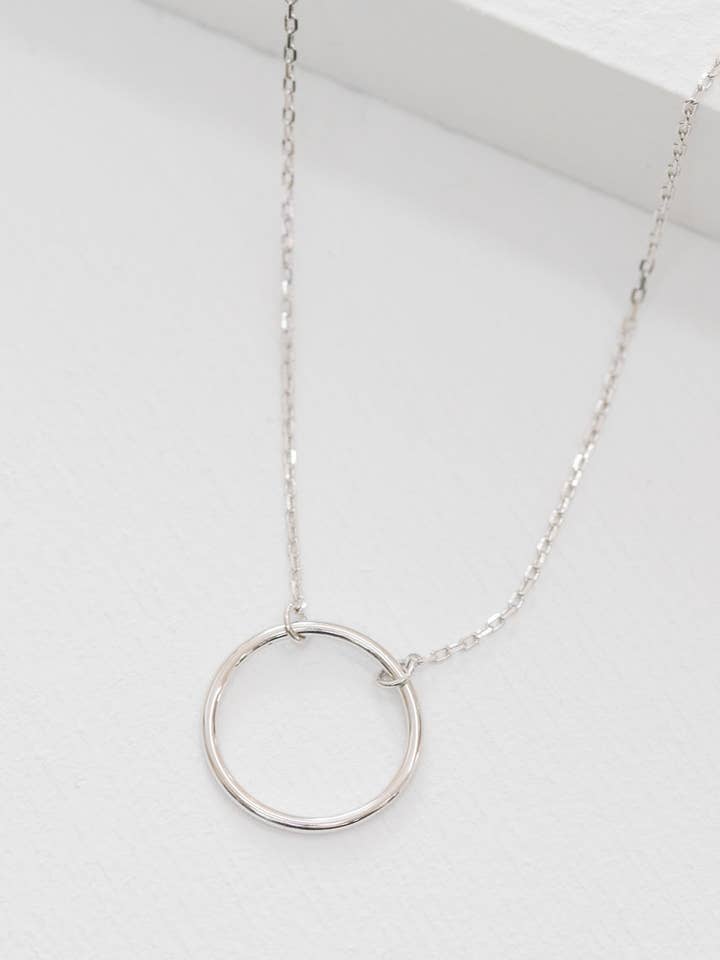 Maddox Circle Charm Necklace | Polished Silver (sterl.) for wholesale by Lovoda