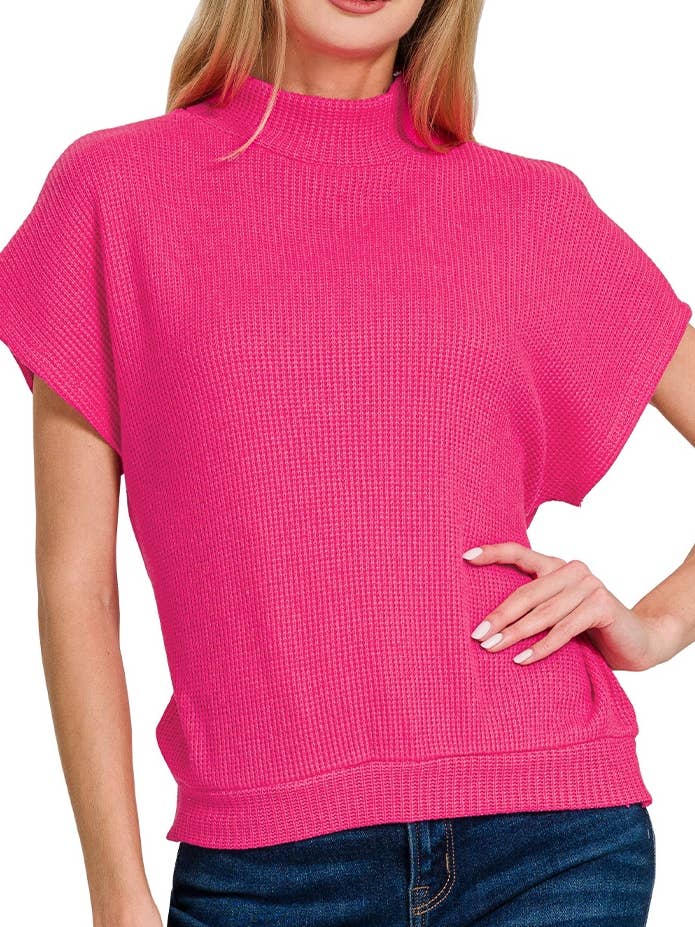 Pull à manches courtes et col montant pour la vente par Vanilla Monkey