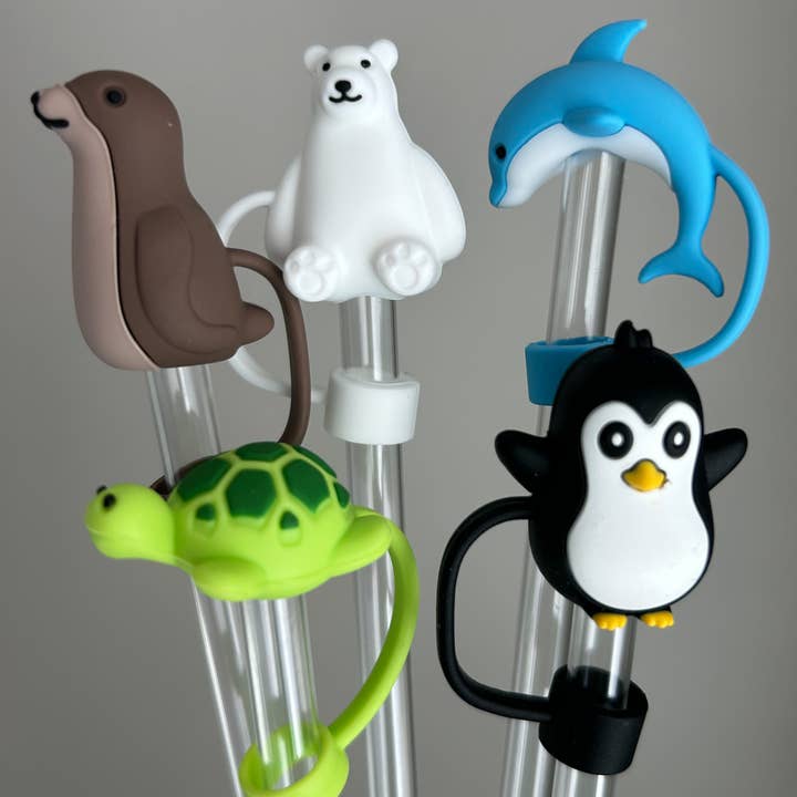 JILLIAN INK LLC - Wholesale Drinking Straw - Sea Creature Animal Straw Toppers Set of 5