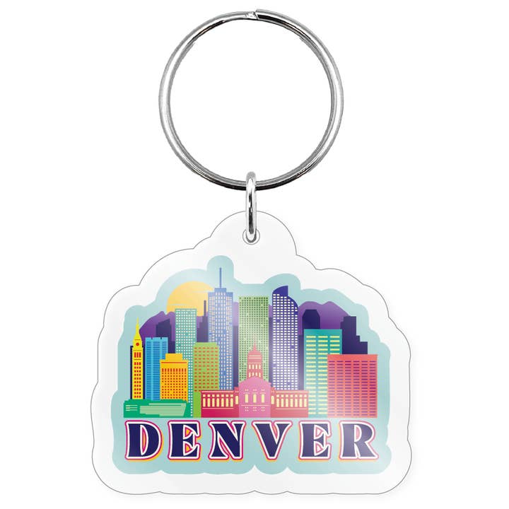 Morris Magnets - Wholesale Keychain - Unisex - Keychain - Denver CO Retro Skyline