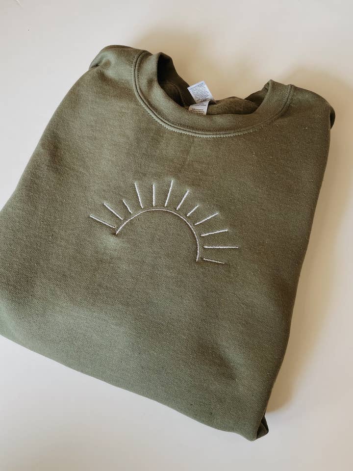 Embroidered Sun Sweatshirt for wholesale by Molly Louise Shop