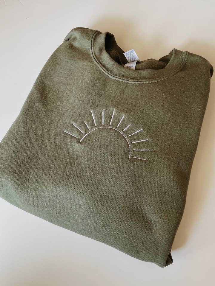 Embroidered Sun Sweatshirt for wholesale by Molly Louise Shop