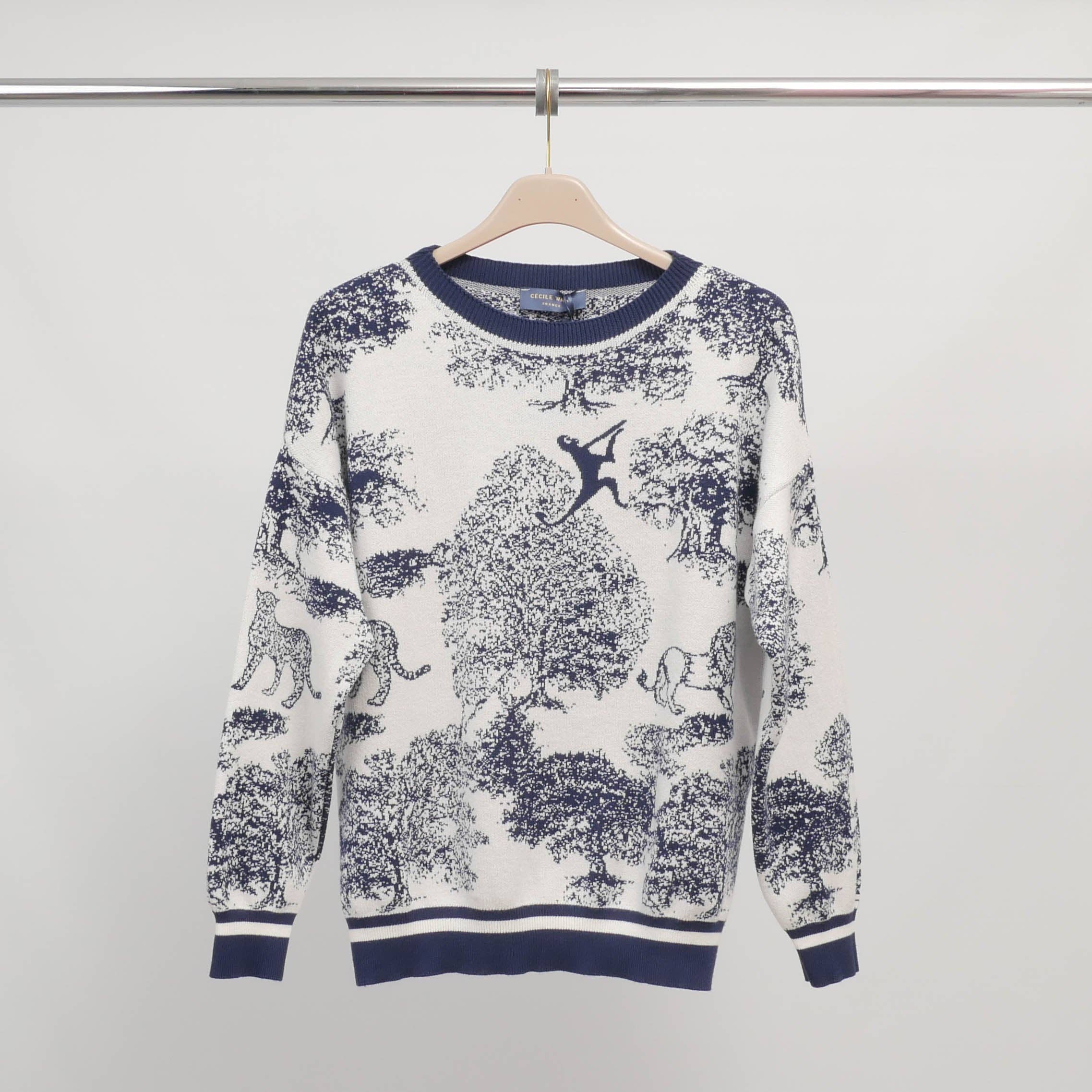 Cecile Wang - Wholesale Knit Sweater - Women's - Jungle print sweater in soft knit – ref MSJ769173