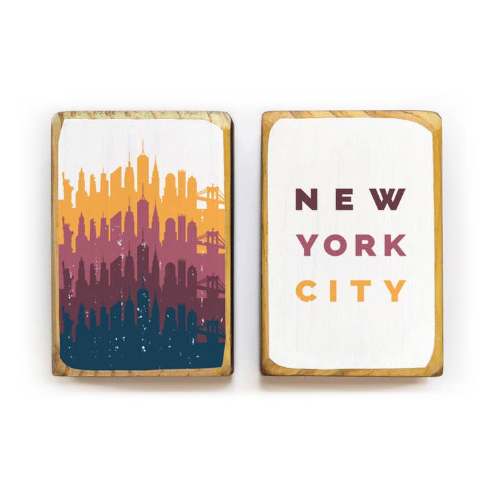 ARCHd - Vente Serre-livres - New York City, New York, Retro Skyline - Serre-livres
