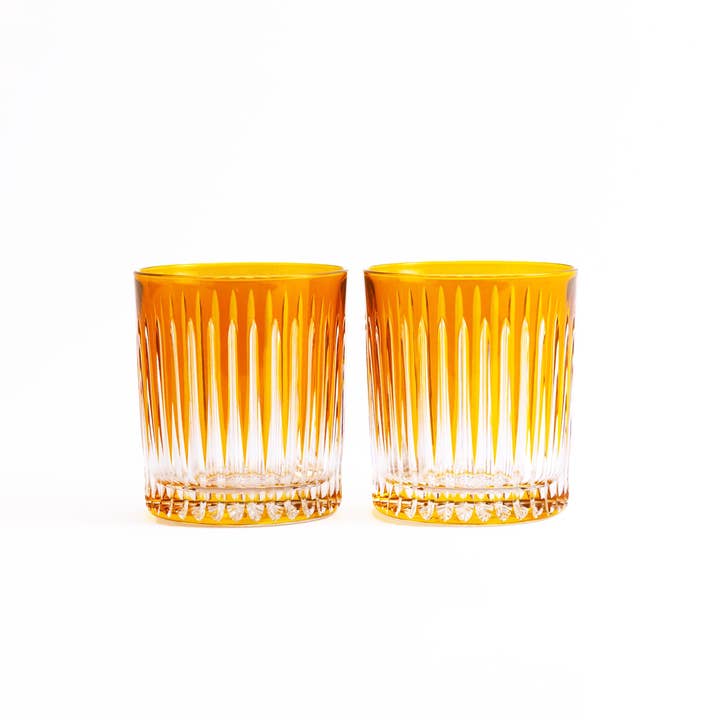 Linia Crystal Tumblers - Sæt med 2 i rav for engroshandel hos EUtopia Design