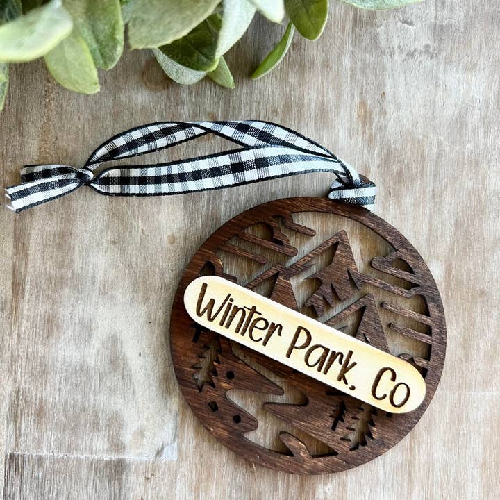 Wooden Mountain ornament, Colorado Utah Montana tourism for wholesale by True Life Concepts