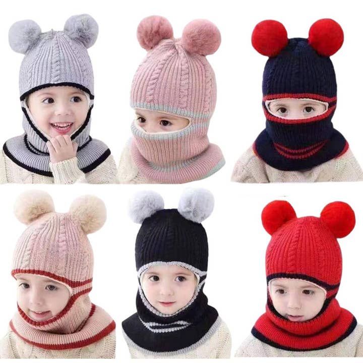 Sensibling Corp. - Wholesale Beanie - Kids - 12PCS - Kids Pom Pom Hats1
