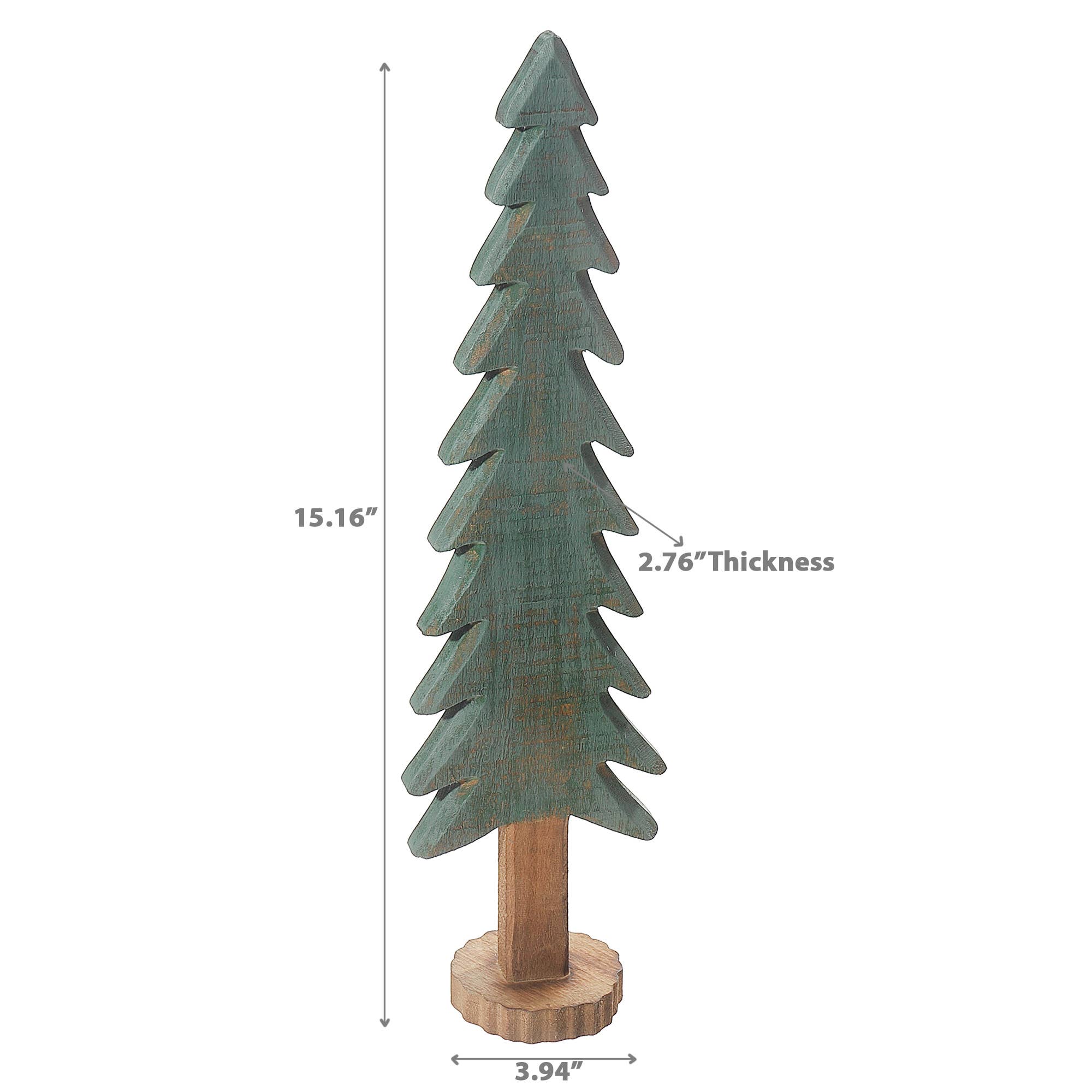 Green Wooden Carved Tree On Round Base Large for wholesale on Faire2