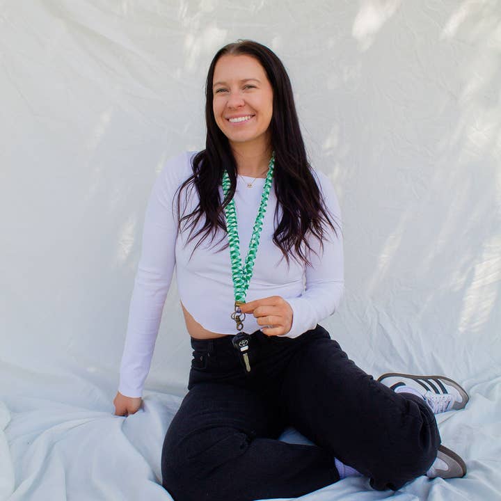 Shop Andi - Wholesale Lanyard - Women's - Kelly Green Checkered Lanyard7