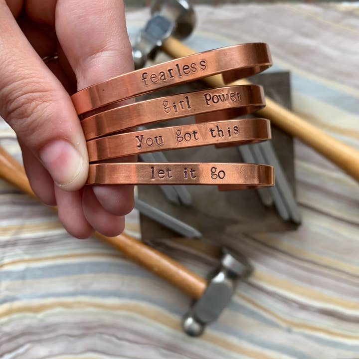 Bella Vita Jewelry - Wholesale Cuff Bracelet - Hand Stamped Mantra Cuff Bracelet | Copper Cuff