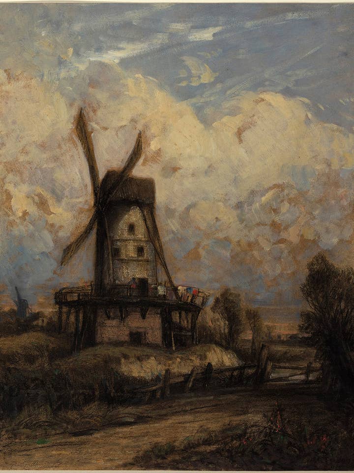 A Windmill against a Cloudy Sky by Constant Troyon for wholesale by Keep Calm Collection
