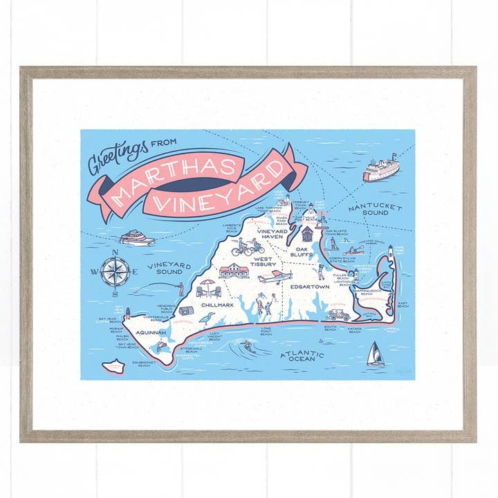 Martha's Vineyard Map for wholesale by Casey Circle