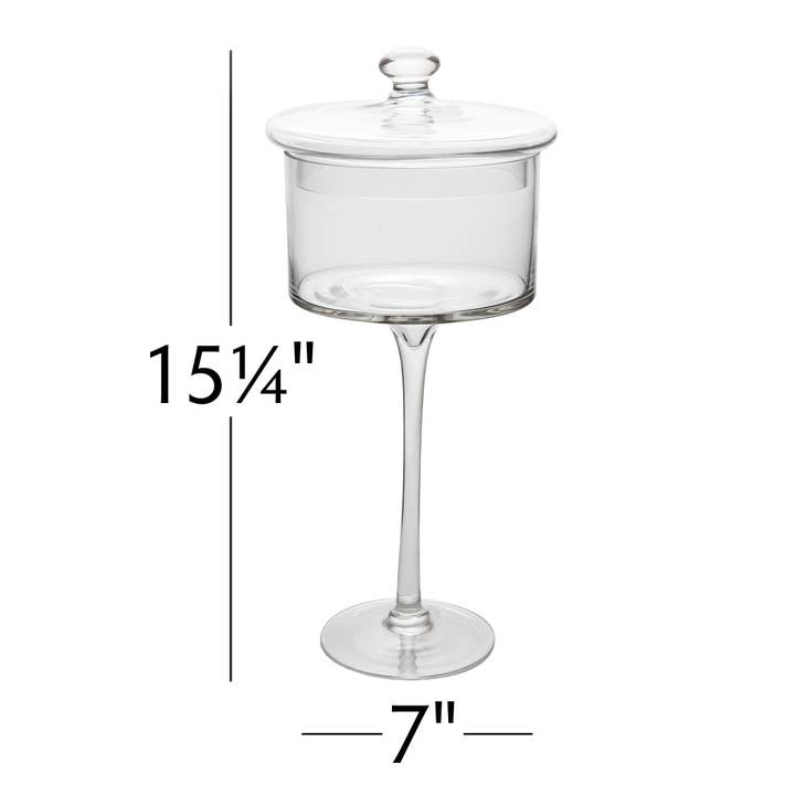 Portofino International Trading, USA - Wholesale Apothecary Jar - Glass Pedestal Candy Jar - 15.25"