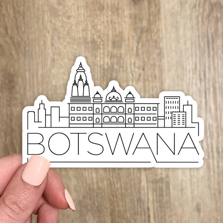 Botswana Skyline Sticker (20 Color Options) for wholesale by The State Stickers
