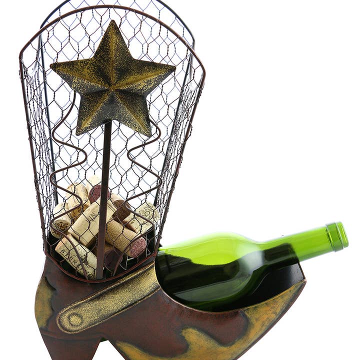 14 x 10 porte-bouteille et liège pour bottes de cow-boy pour la vente par Three Star IM/EX Inc.