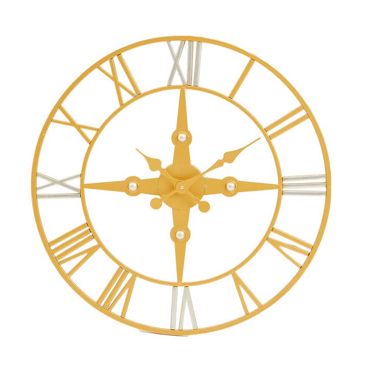 Vitus Gold Silver Wall Clock for wholesale by Interiors by Premier