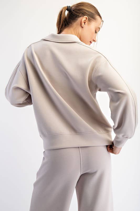 Sunday Morning - Vente Polo – femme - T580037-Polo à manches longues en modal scuba avec double passepoil12