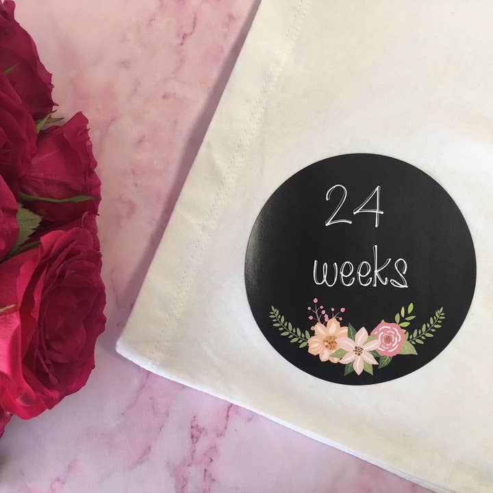 Pegatinas de viaje de embarazo, con diseño floral en forma de pizarra para venta al por mayor de Dios Designs