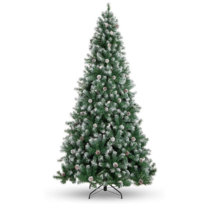 Perfect Holiday - Wholesale Artificial Christmas Tree - Frosted Oregon Fir with Snow Dusted Pine Cones, Black Met5
