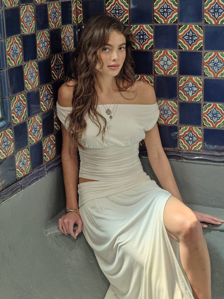 FARRAH RUCHED TOP-LB for wholesale by Pretty Garbage