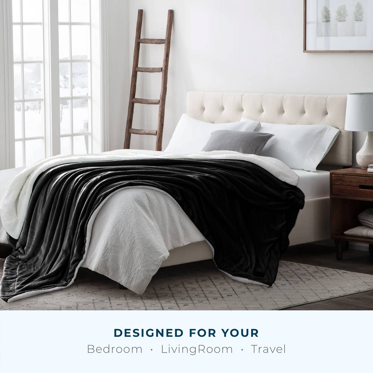 Cottonpassion_US – Engroshandel Sengetæppe – Vendbar Sherpa Fleece tæppe Warm Throw Twin Full/Queen8