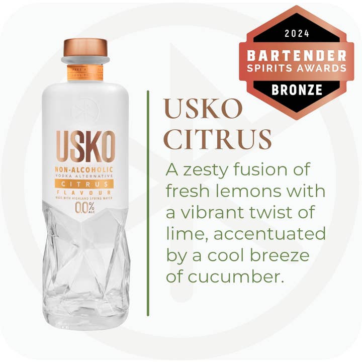 Think Distributors - Wholesale Non-Alcoholic Spirits/Wine/Beer - USKO Citrus Non-Alcoholic Vodka 0.0% ABV3